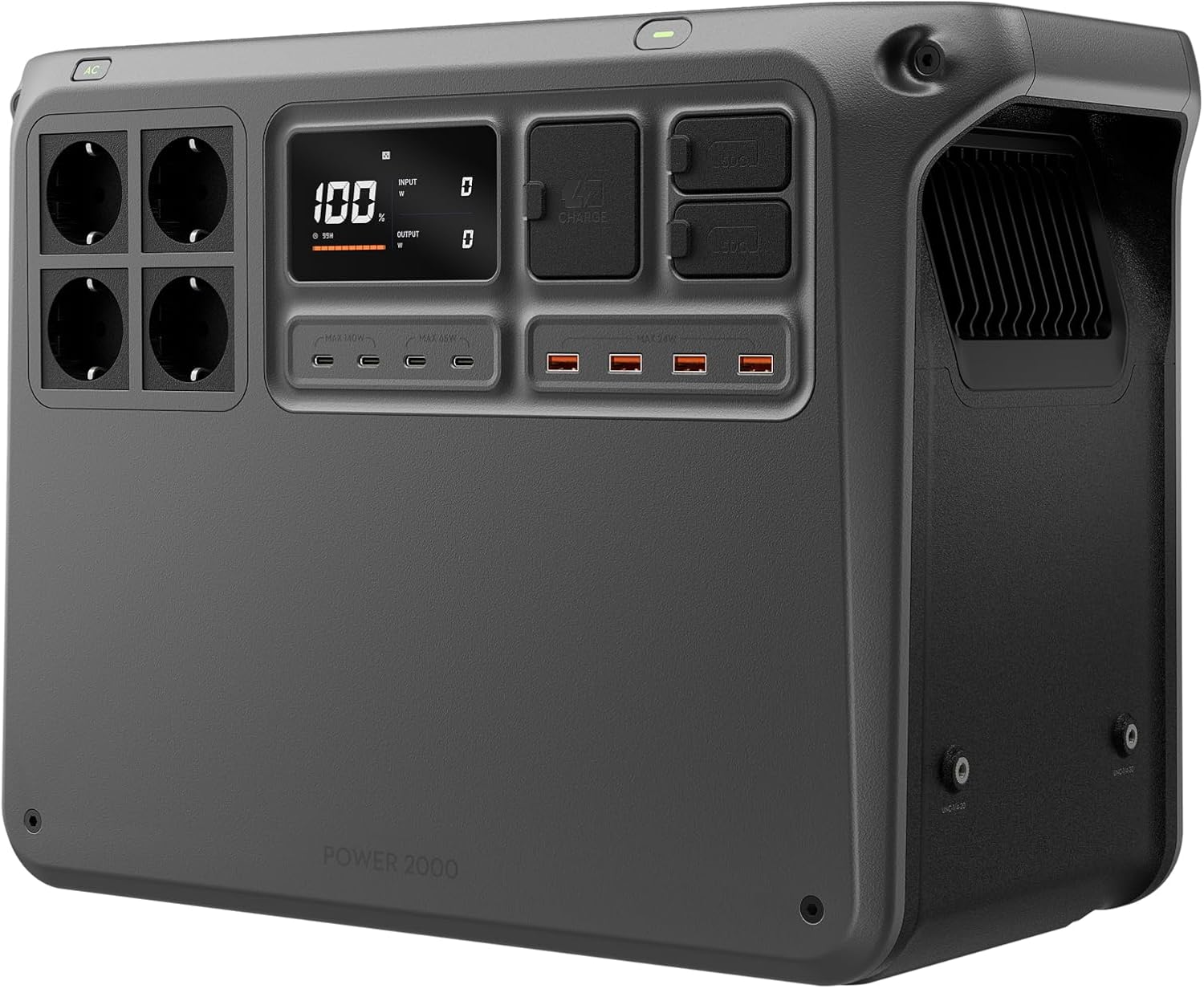 DJI Power 2000 Tragbare Powerstation 2048 Wh, 3000 W Solar Generator, LiFePO4 Akku, kompakte Größe, in 45 Min. von 0% auf 80% geladen, Notstromaggregat für Zuhause, Camping/Wohnmobile/Notstrom