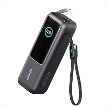Anker 165W 25000 mAh Laptop Powerbank, Ladegerät mit 70cm ausziehbarem Kabel & Trageband, 3 USB-C Ports für Laden mehrerer Geräte, Für MacBook Pro, iPhone 17/16/15, Samsung und mehr (flugzeugtauglich)