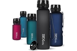 720°DGREE Trinkflasche “uberBottle“ +Sieb - 350ml, 500ml, 650ml, 1000ml, 1,5l, 2l - BPA-Frei - Wasserflasche für Sport, Schule, Kinder, Fitness, Gym, Fahrrad, Outdoor - Leichte Tritan Sportflasche