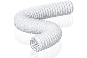 HG Power 150mm Abluftschlauch, 5m Flexibel PVC Alurohr Lüftungsschlauch Schallgedämmter Alu Flex-Schlauch Abluftrohr für Wachstumszelt Trockner Mobile Klimaanlage Abluftventilator, Weiß